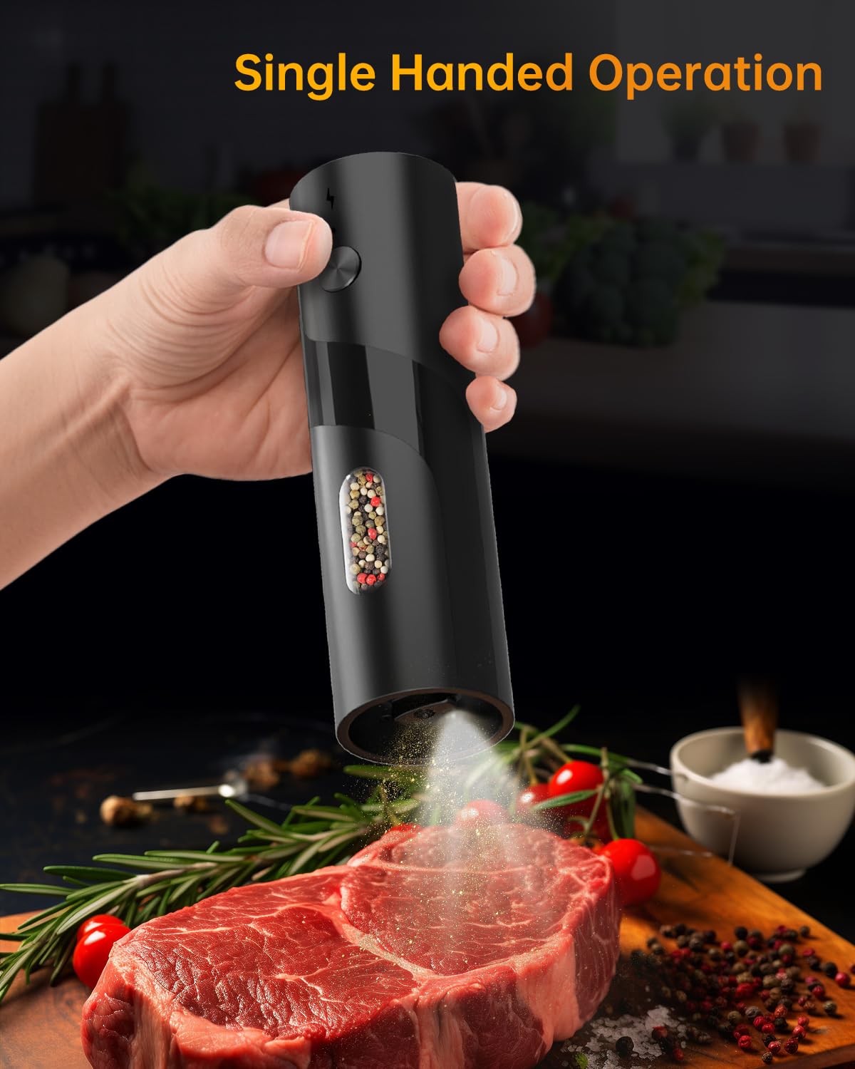 Circle Joy ergonomic one-touch button makes grinding easy for all ages.