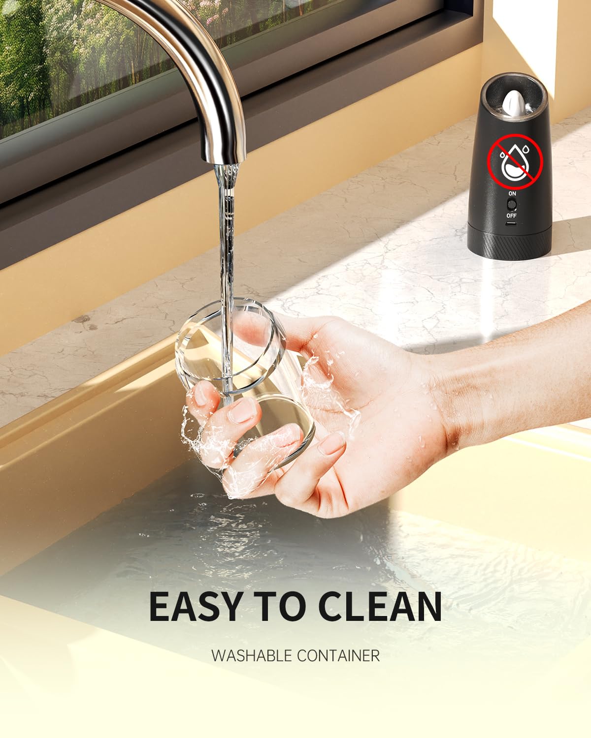 Circle Joy gravity grinder black housing adds sleek kitchen style.