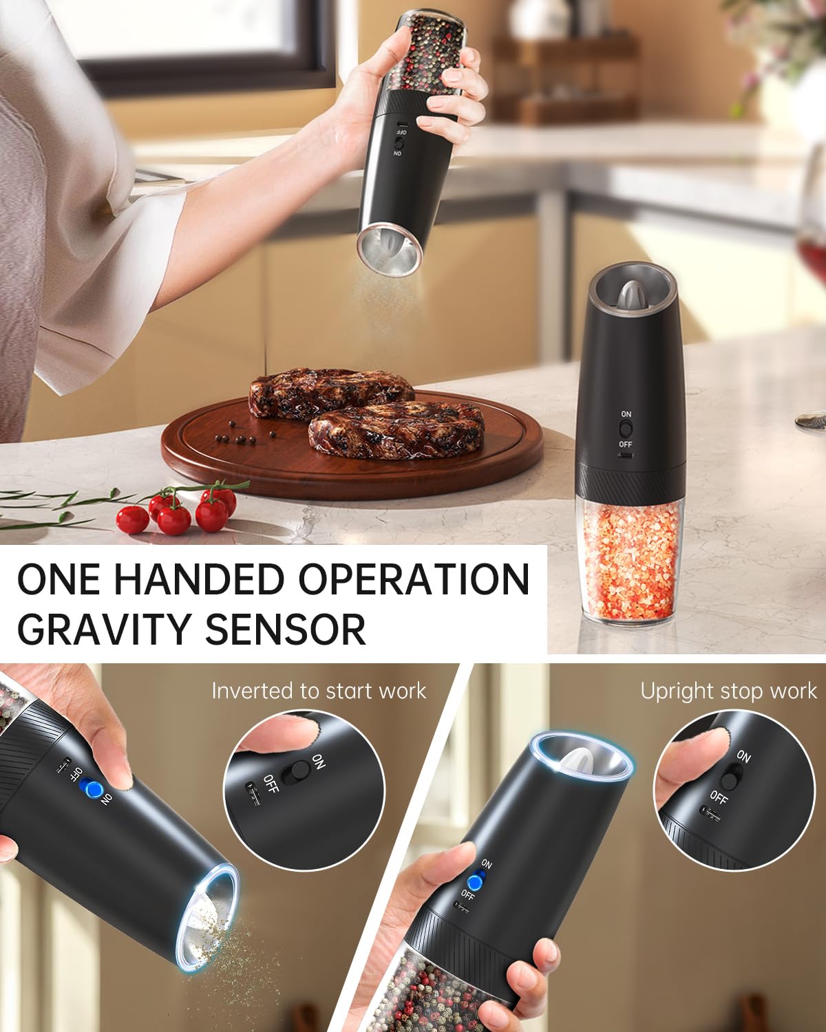 Circle Joy gravity grinder USB-C charging using the included cable.