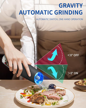 Circle Joy blue LED light activates during grinding for precision