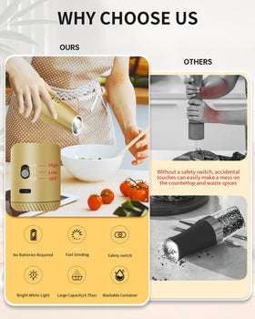 Circle Joy LED light helps precise seasoning in dim conditions.
