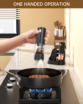 Circle Joy LED light on pepper grinder aids precise seasoning.
