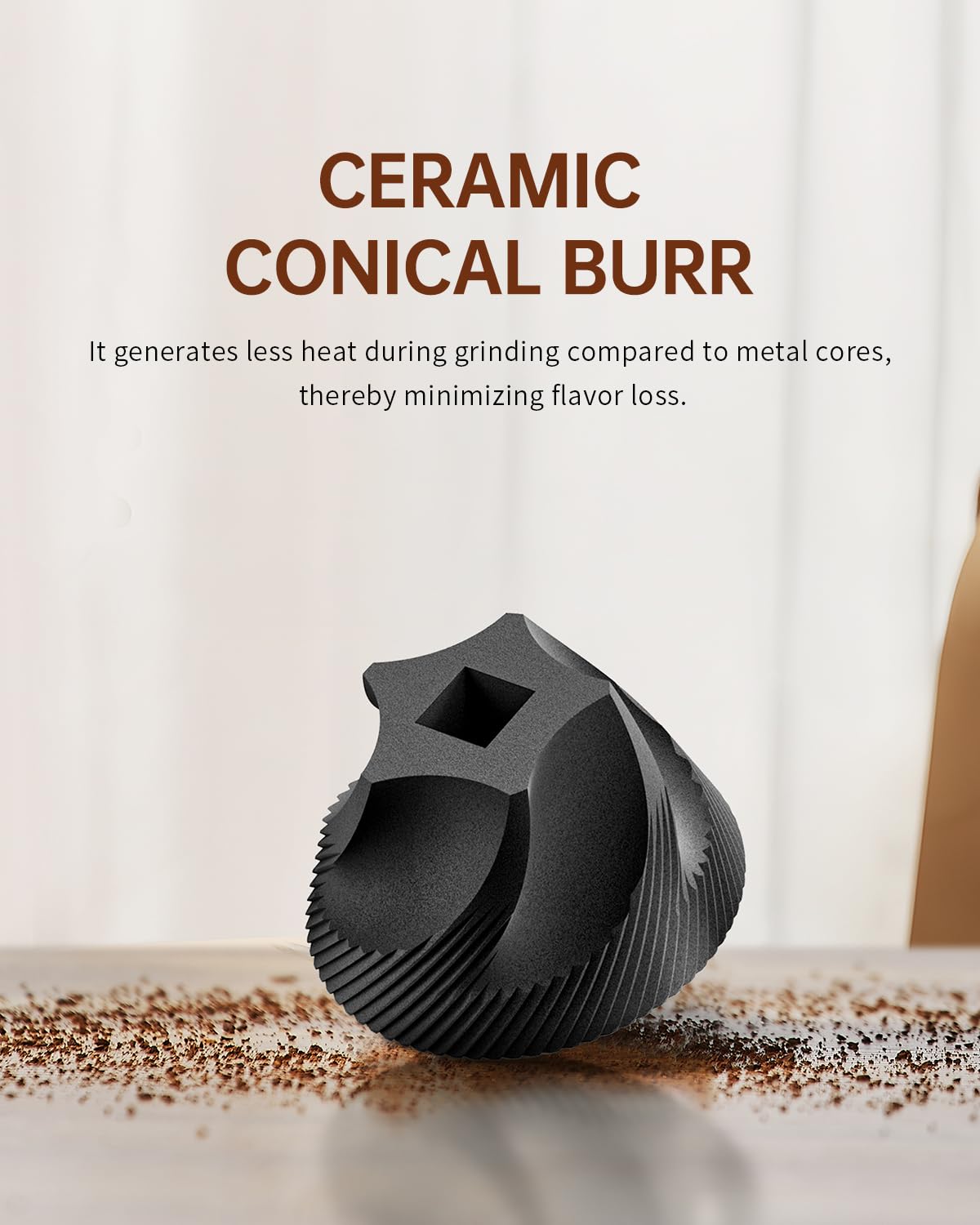 Circle Joy Mini Grinder long handle reduces wrist fatigue during grinding.