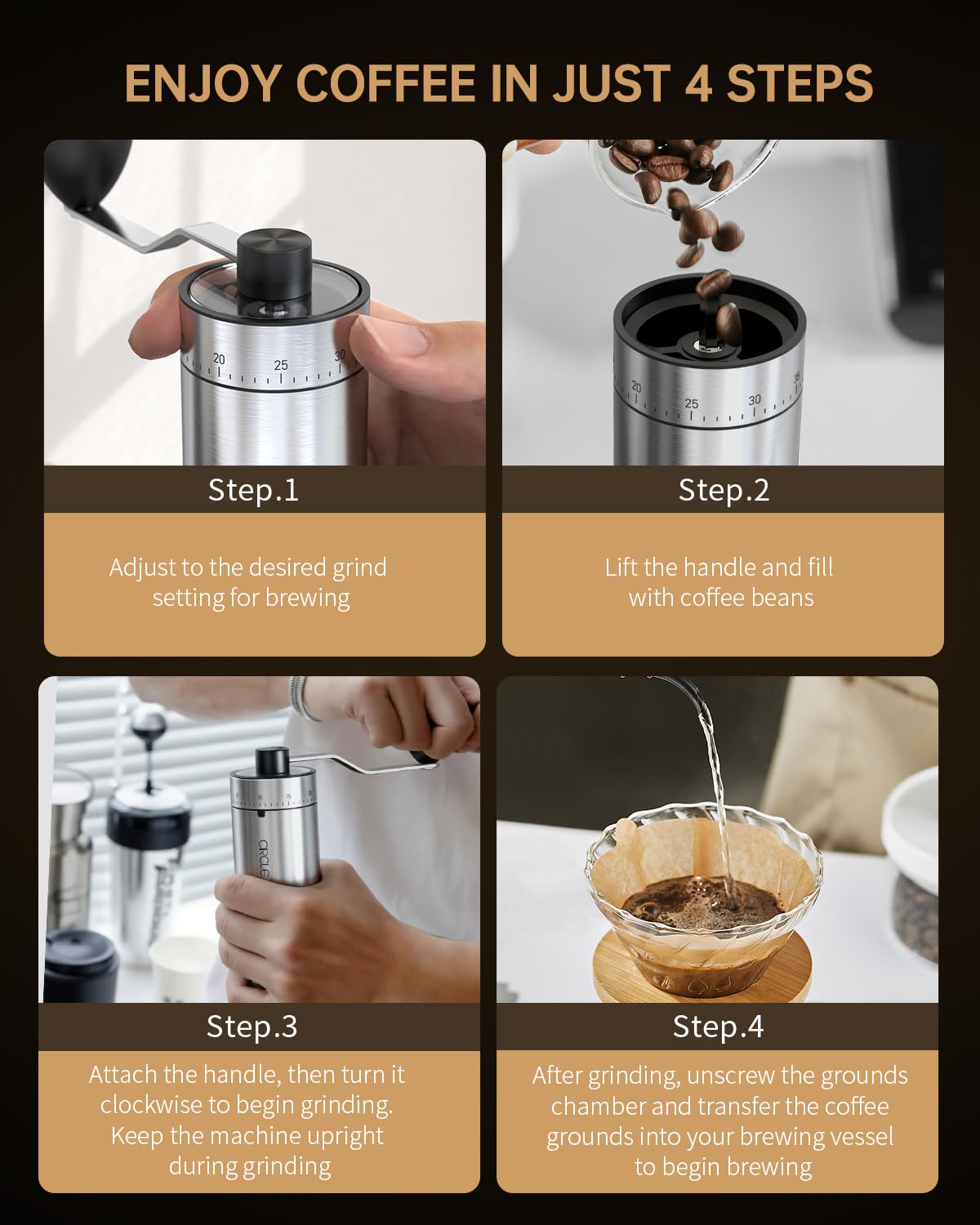 Circle Joy Mini Grinder compact and portable for travel.