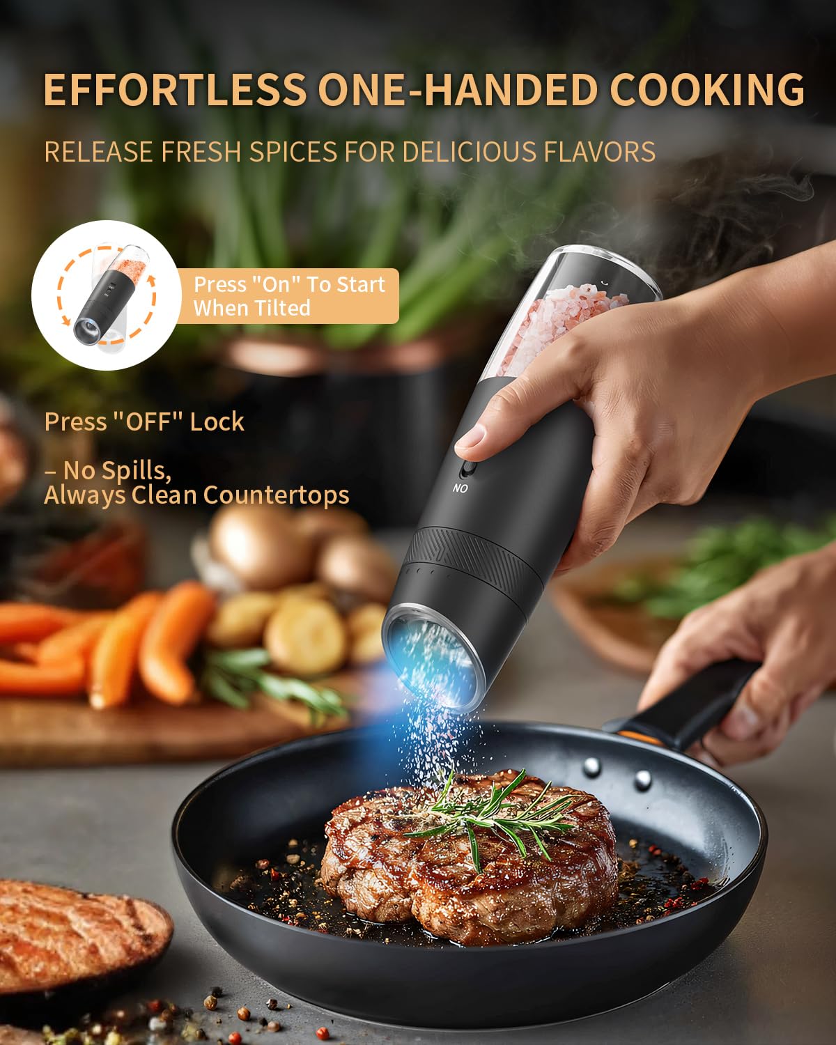 CIRCLE JOY rechargeable base dock ready for cordless seasoning