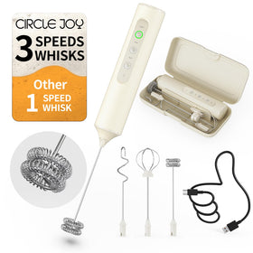 Circle Joy rechargeable milk frother wand for silky foam and quick mixing