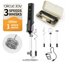 Circle Joy rechargeable milk frother wand for silky foam at home