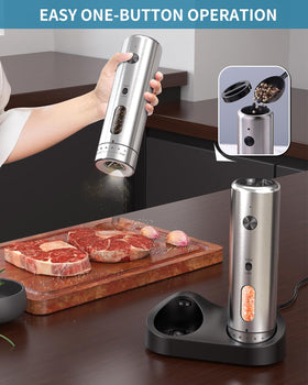 Sleek stainless steel housing of Circle Joy grinder for modern kitchens