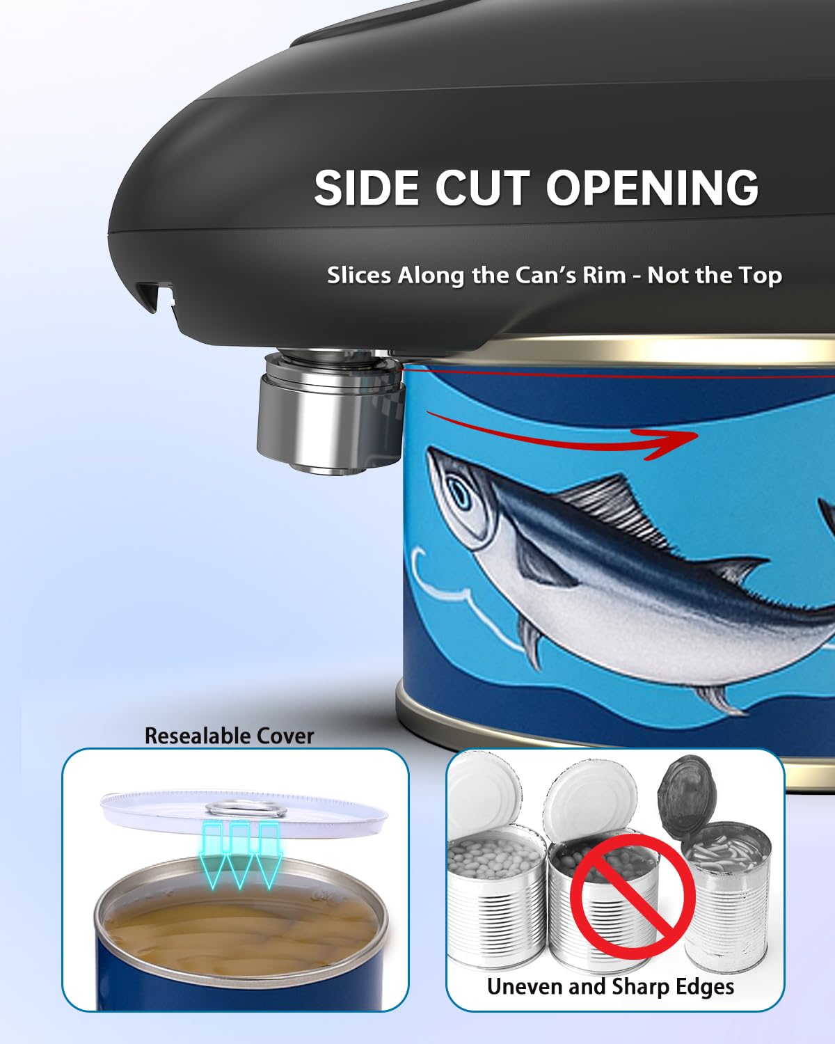 CIRCLE JOY smooth-edge cut can opener delivers safe, jagged-free lid edges in daily use.
