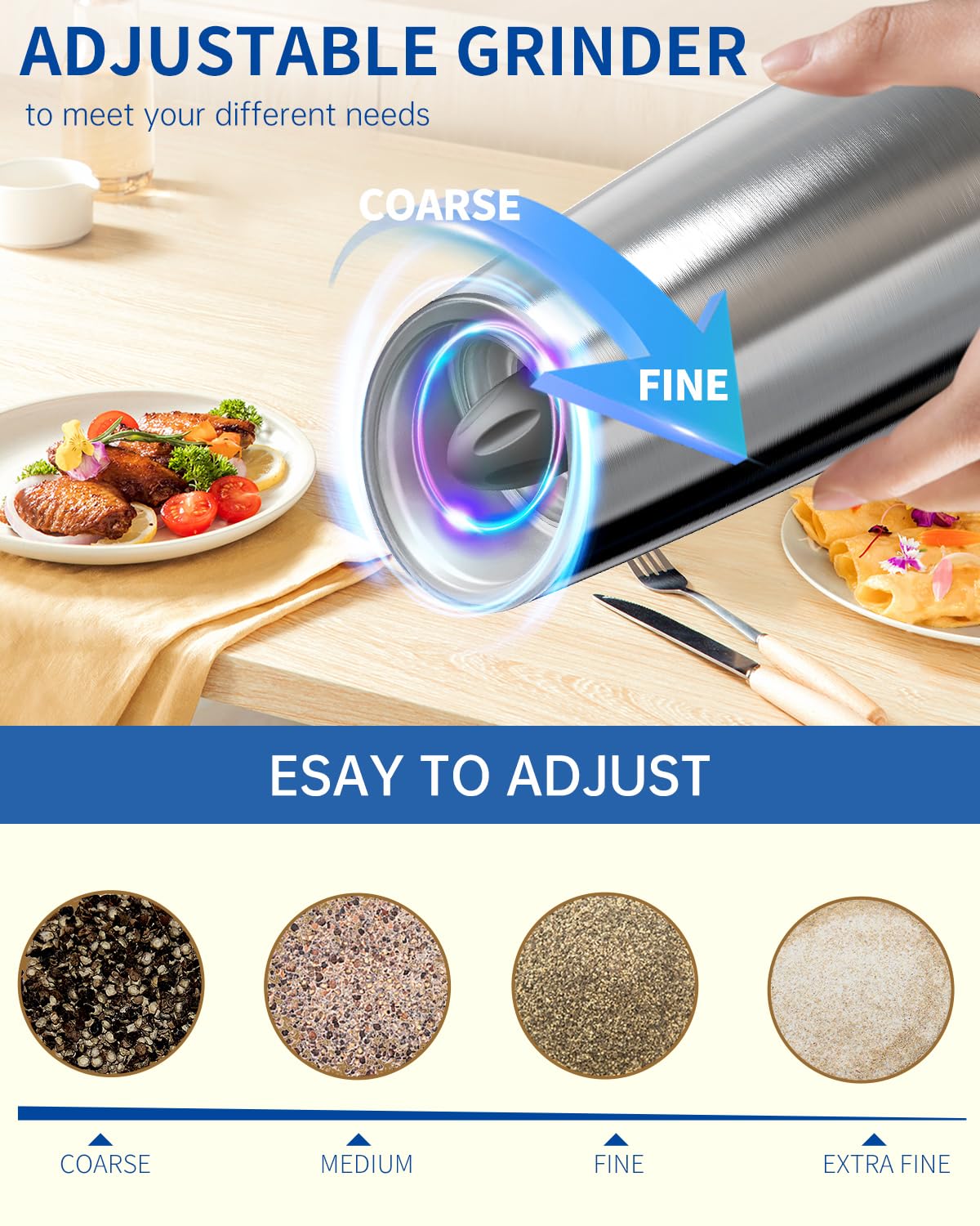 Circle Joy stainless steel grinder body for durable kitchen use