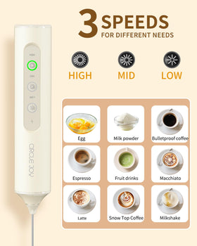 Circle Joy three speed settings for silky foam and versatile mixing
