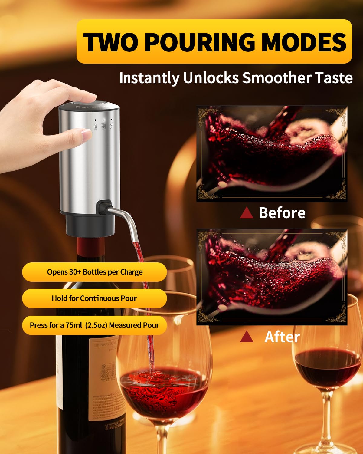 Circle Joy wine drip ring catching drips to protect surfaces