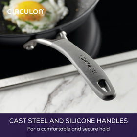 Circulon A1 aluminum core provides rapid, even heat distribution.