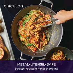 Circulon A1 dishwasher-safe wok on display for effortless cleanup after cooking.