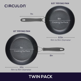 Circulon A1 ScratchDefense 10-inch skillet on stovetop for even heat
