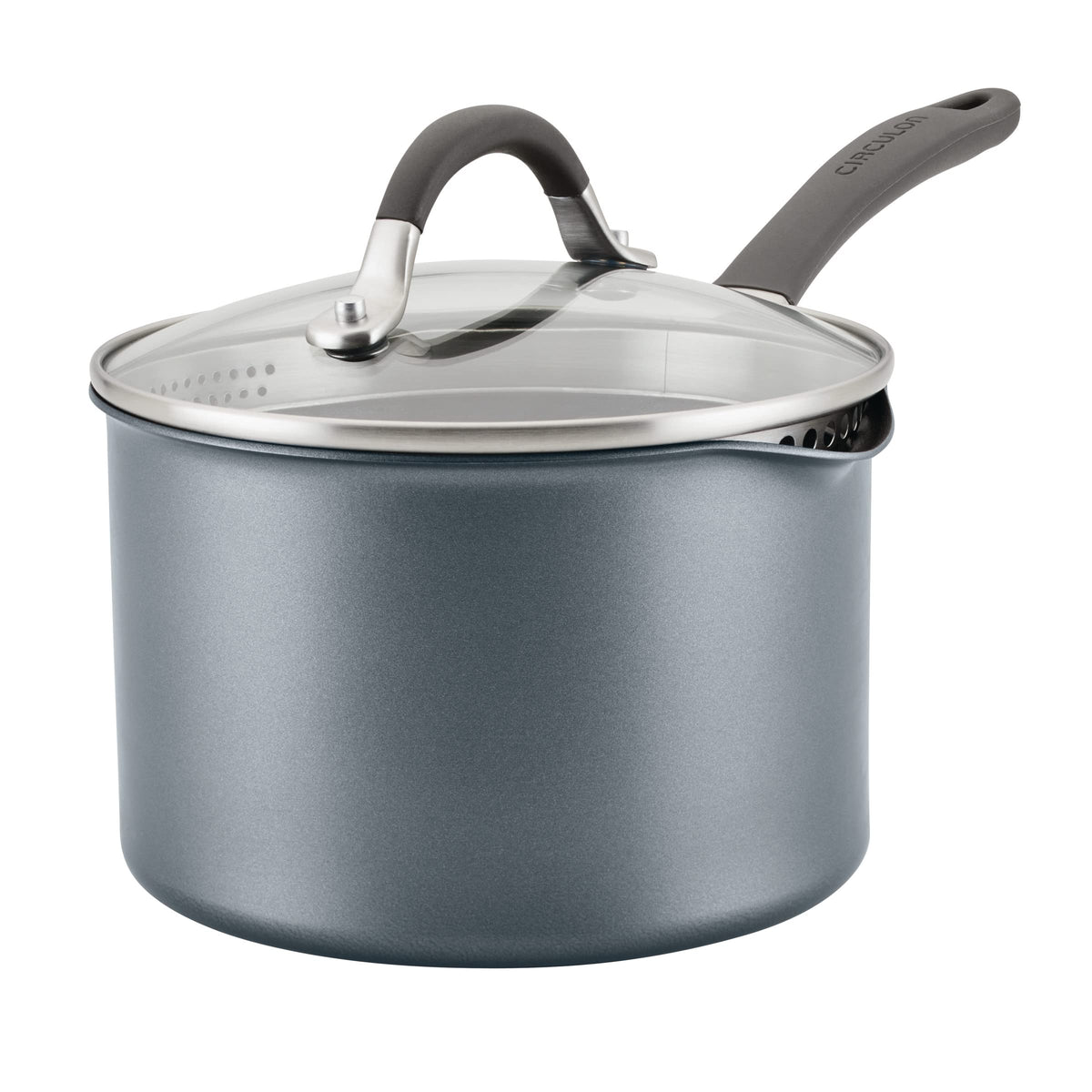 Circulon A1 3-qt sauce pan with lid showing scratch-resistant surface for daily cooking