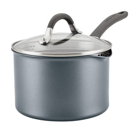 Circulon A1 3-qt sauce pan with lid showing scratch-resistant surface for daily cooking