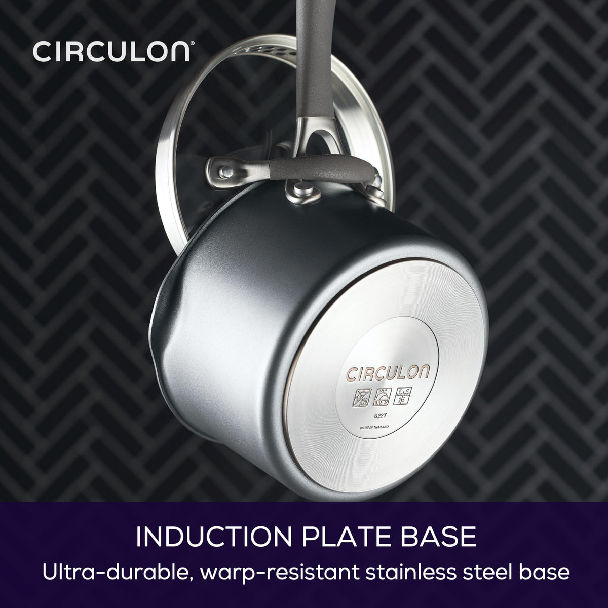 Circulon A1 oven-safe up to 400°F, lid at 350°F for versatile cooking.