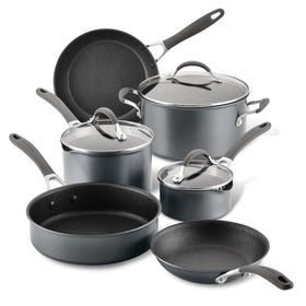 Circulon A1 ScratchDefense set top view shows complete induction cookware collection for versatile home cooking.