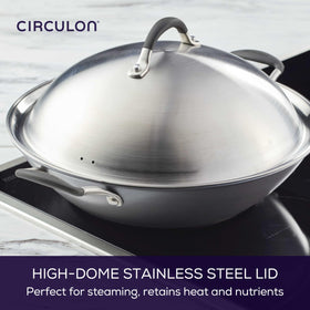 Circulon A1 wok transitioning from stovetop to oven demonstrates versatility.