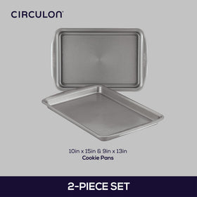 Circulon cookie pan with rolled rim design for added strength.