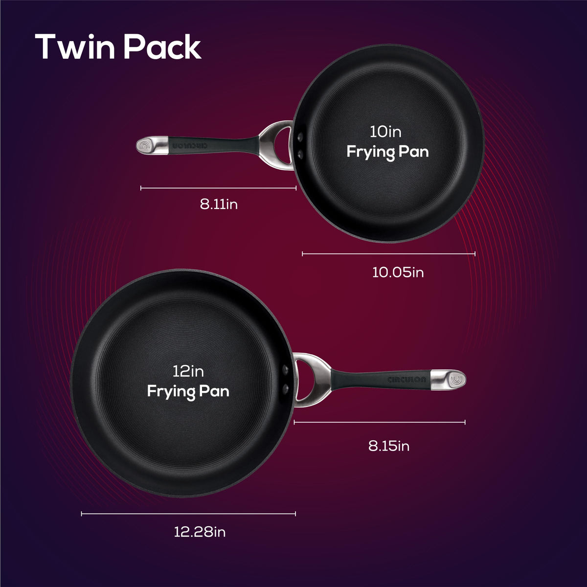 Circulon hard anodized construction provides durable, even heating on the stovetop.