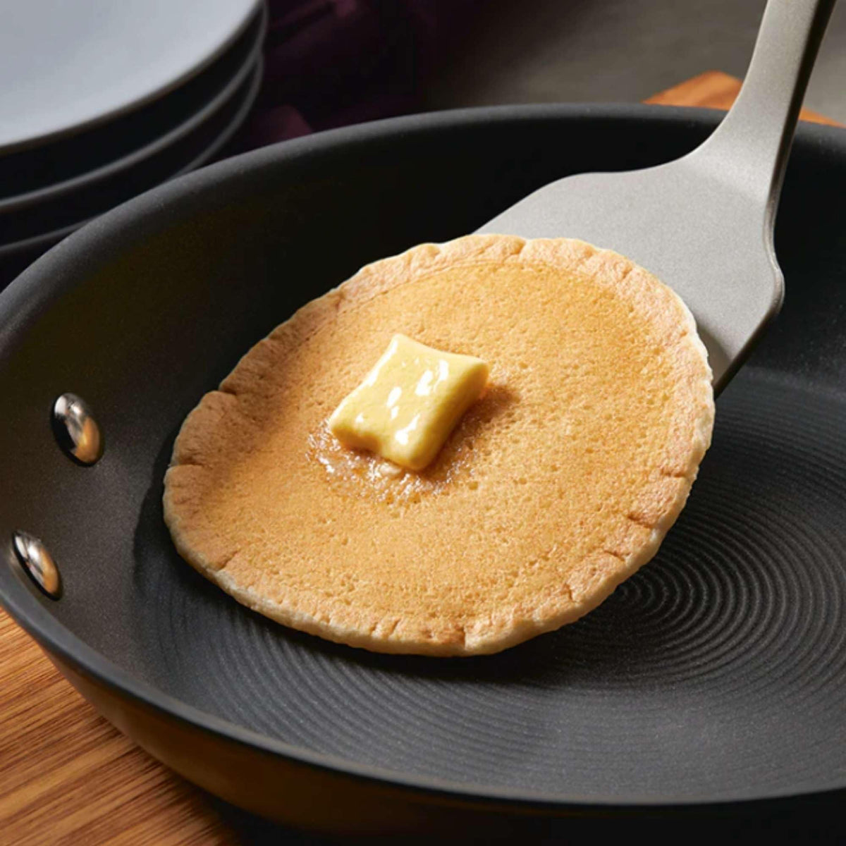 Circulon Radiance 10-inch frying pan ideal for sautéing and browning.