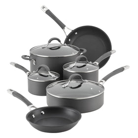 Circulon Radiance 10-piece set on counter for versatile weeknight cooking.