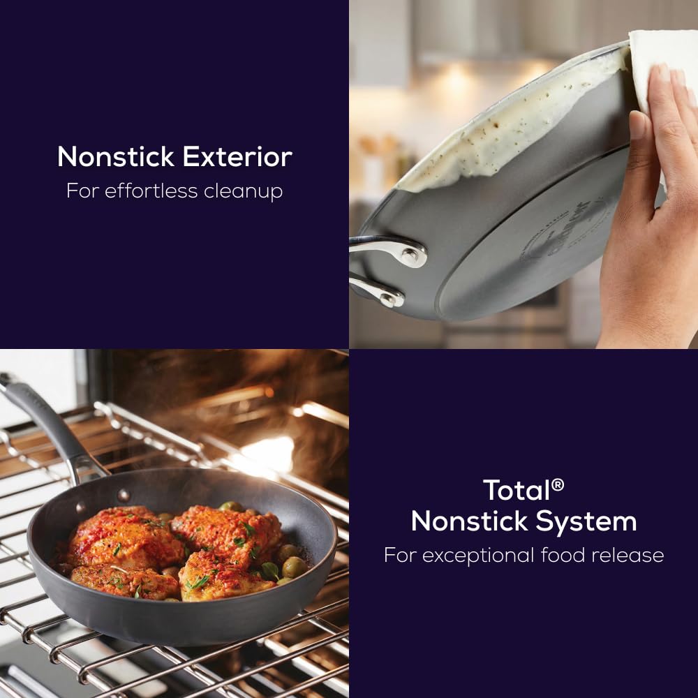 Circulon Radiance deep fry pan with dual riveted handle offers confident grip