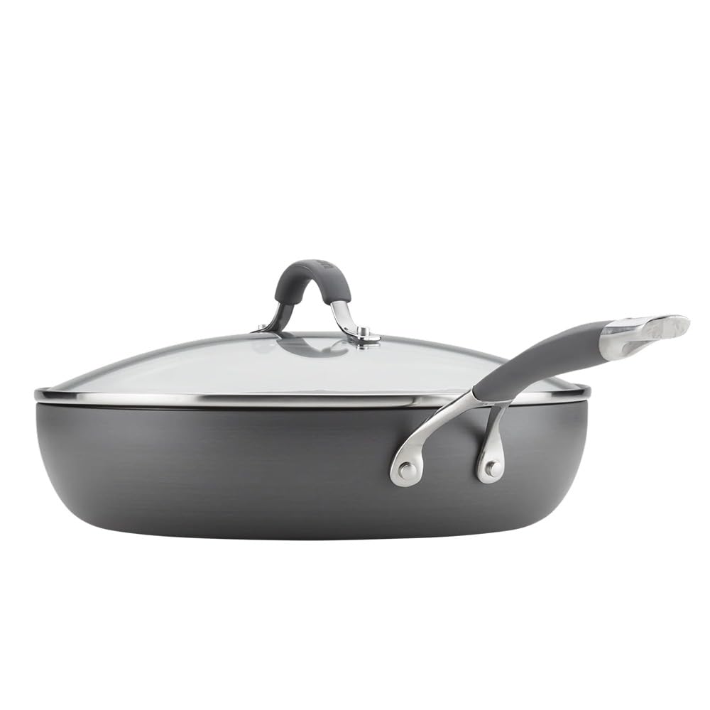 Circulon Radiance hard-anodized body in gray provides durable, fast heating for everyday cooking