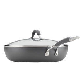 Circulon Radiance hard-anodized body in gray provides durable, fast heating for everyday cooking