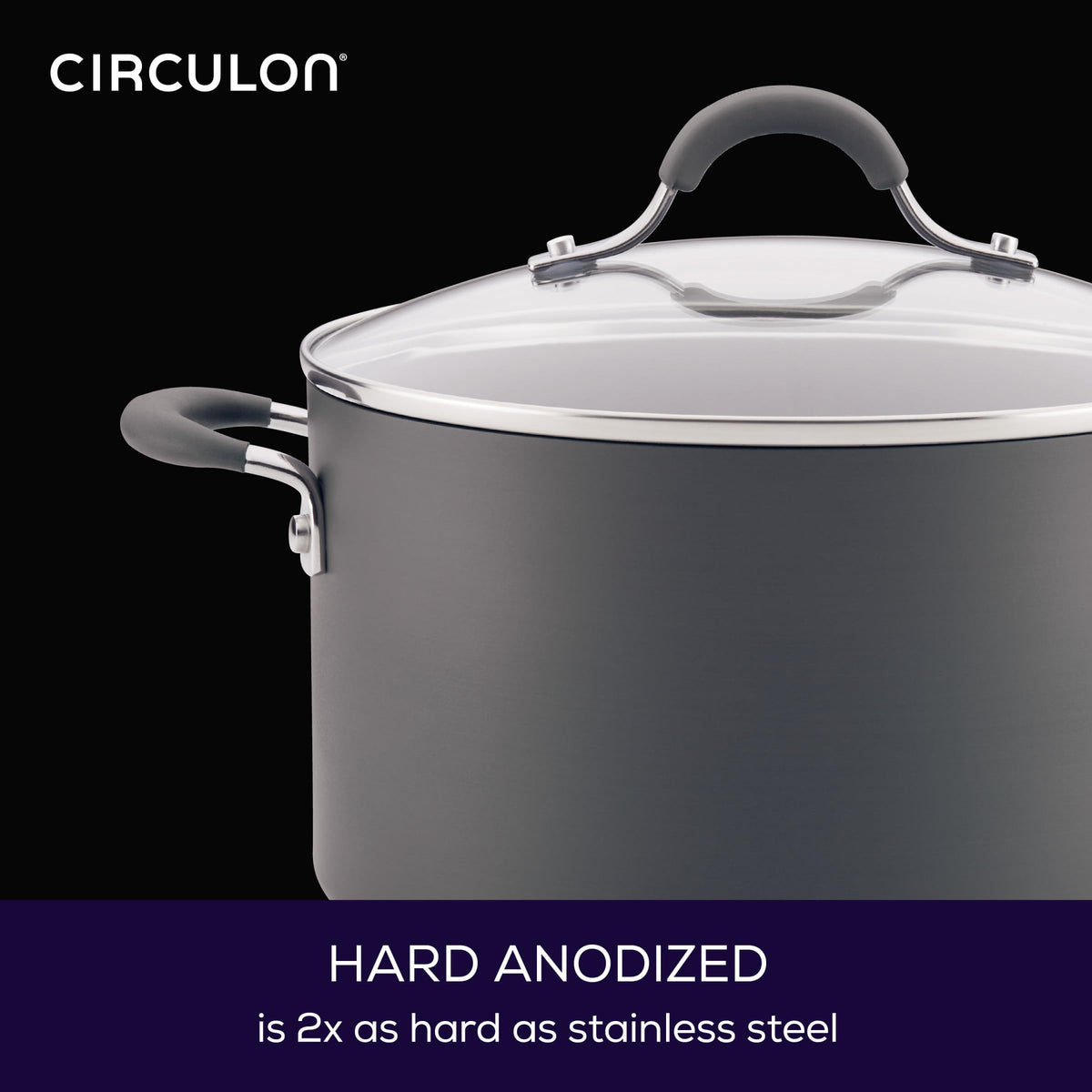 Circulon Radiance tempered glass lids sealing heat and flavor.