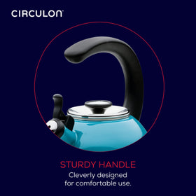 Circulon stovetop kettle enhances classic kitchen look on the burner.