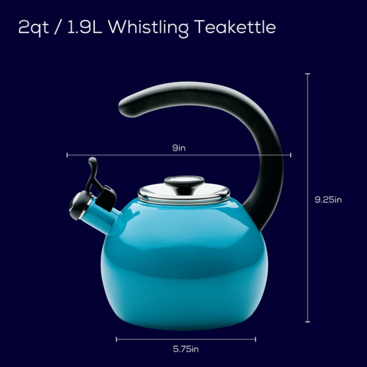 Circulon tea kettle flip-up spout for easy, spill-free pouring.