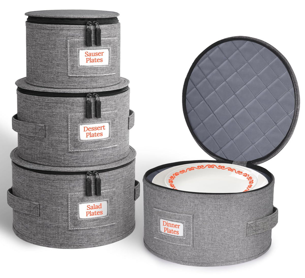 Cirhy hard shell china storage 4-piece set with reinforced exterior for safe moving