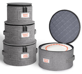 Cirhy hard shell china storage 4-piece set with reinforced exterior for safe moving