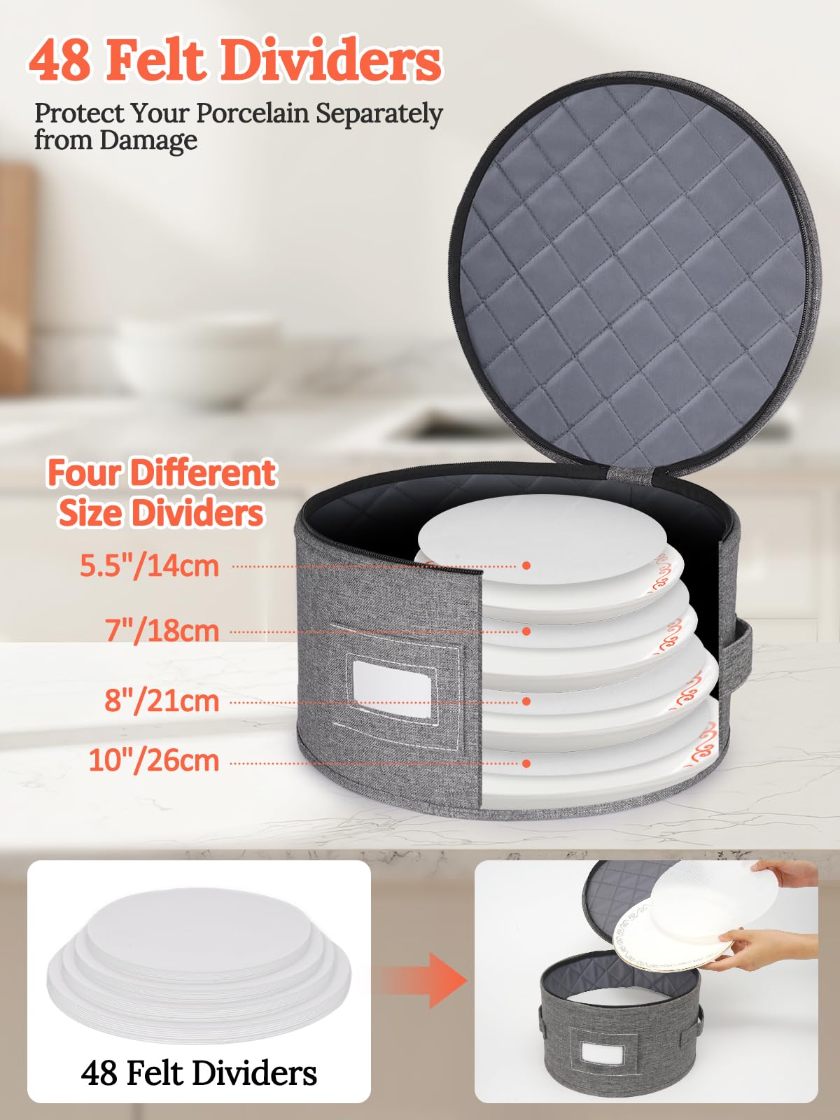 Cirhy saucer box 7-25in securely stores saucers for moving