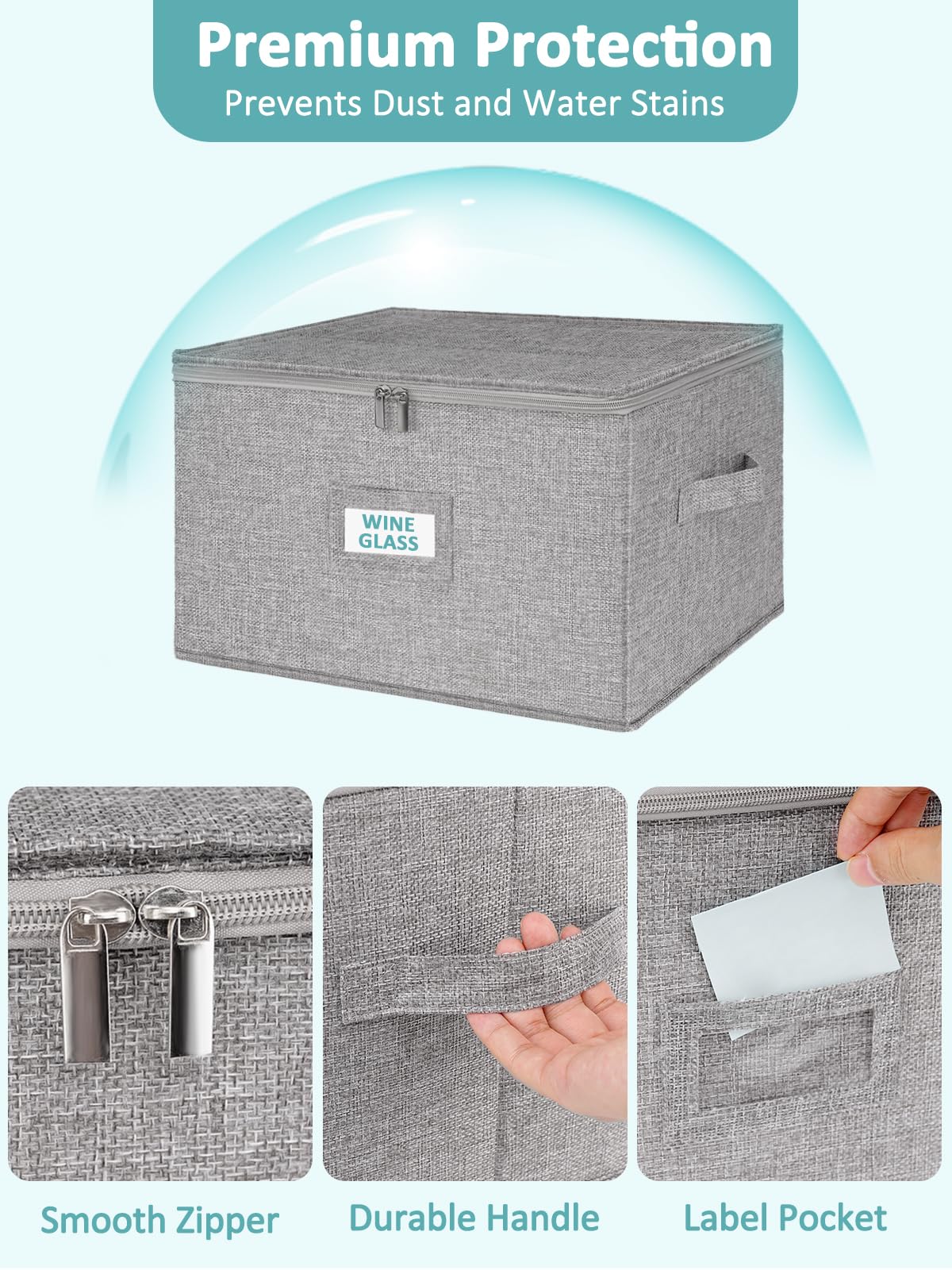 Cirhy wine glass box stackable design saves closet space and stays sturdy.