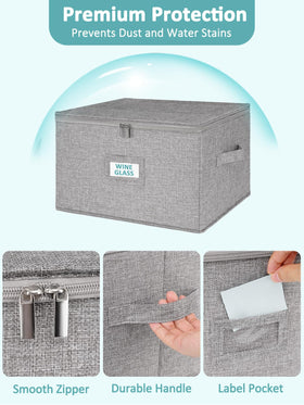Cirhy wine glass box stackable design saves closet space and stays sturdy.