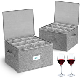Cirhy wine glass box with hard shell outer protects fragile stemware during moving and storage.