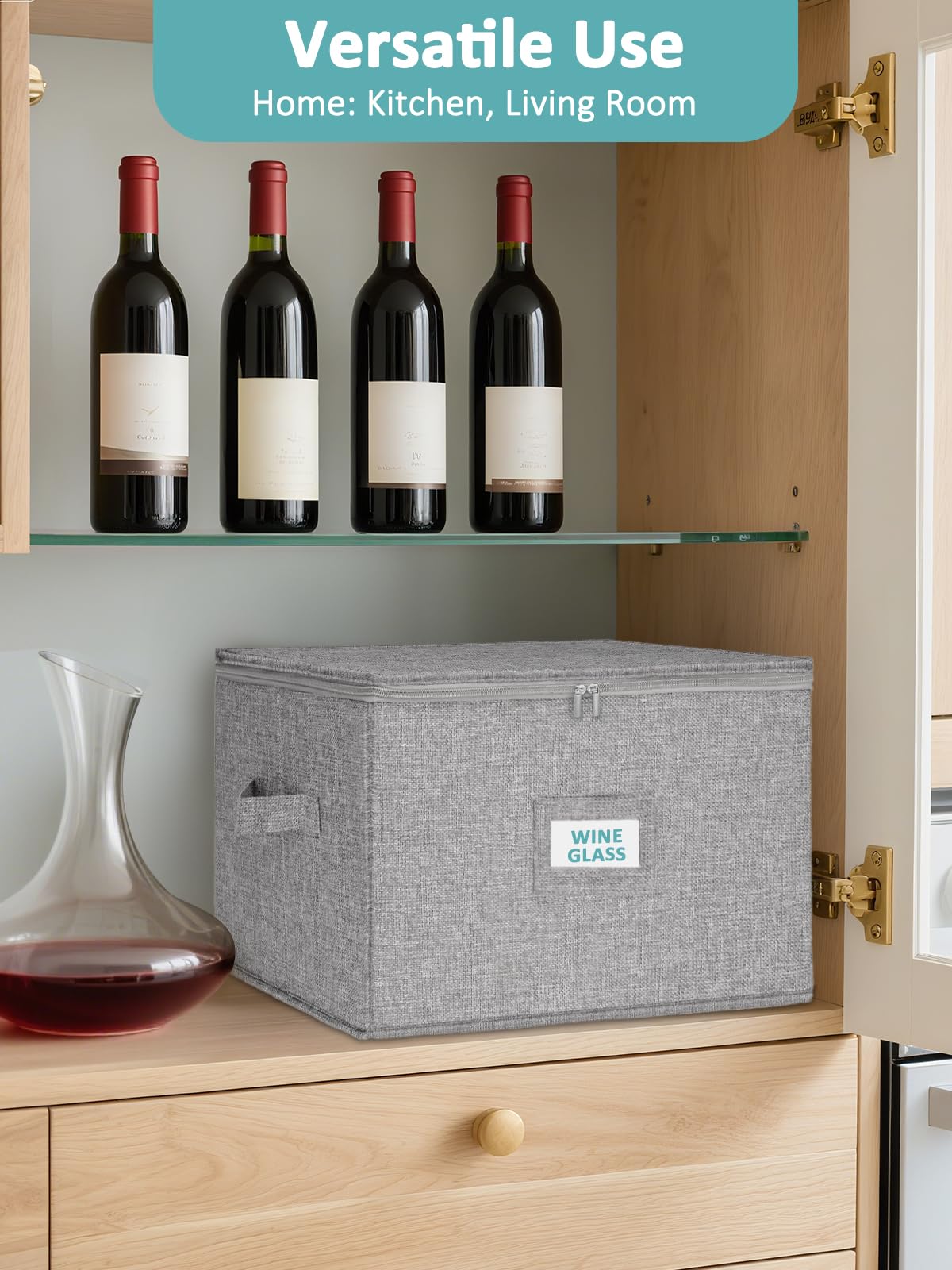 Cirhy wine glass box two-pack holds 24 glasses for efficient seasonal storage.