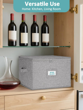 Cirhy wine glass box two-pack holds 24 glasses for efficient seasonal storage.