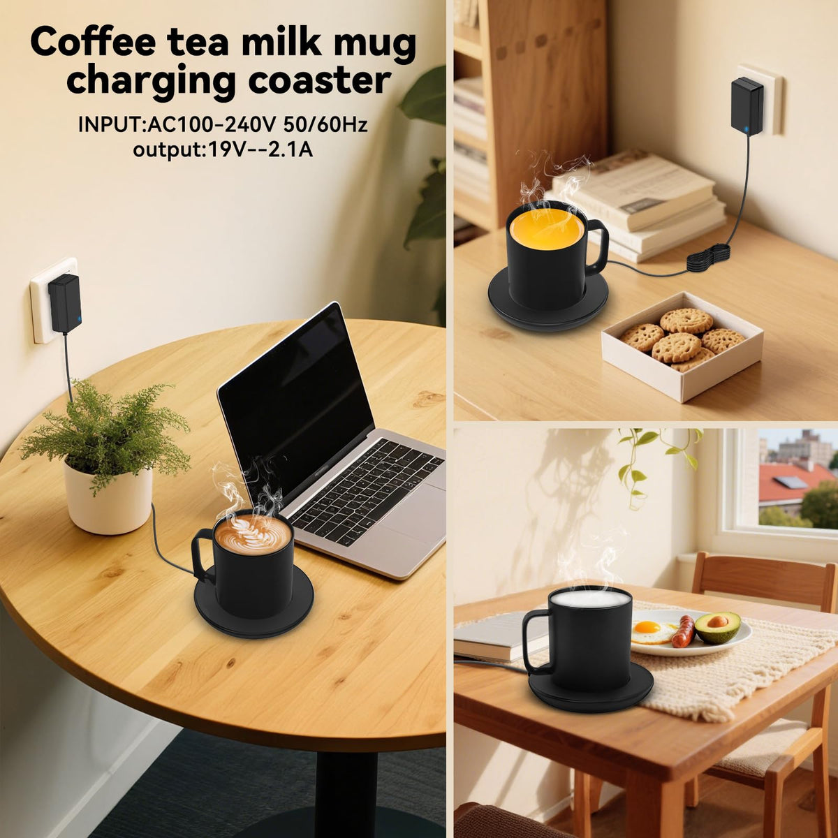 Cisain smart mug 2 gen compatibility showcasing reliable power transfer while resting on the coaster.