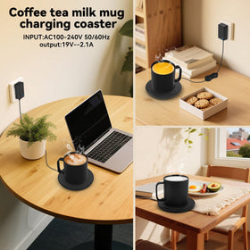 Cisain smart mug 2 gen compatibility showcasing reliable power transfer while resting on the coaster.