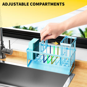 Cisily blue kitchen countertop organizer helps keep daily essentials within reach