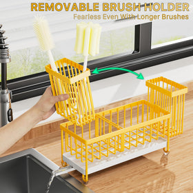 Cisily brush holder accommodates up to four brushes for easy access.