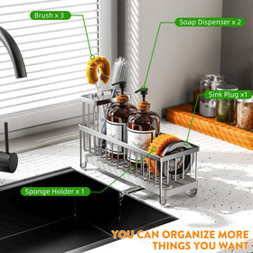 Cisily countertop organizer saves space while keeping essentials organized.