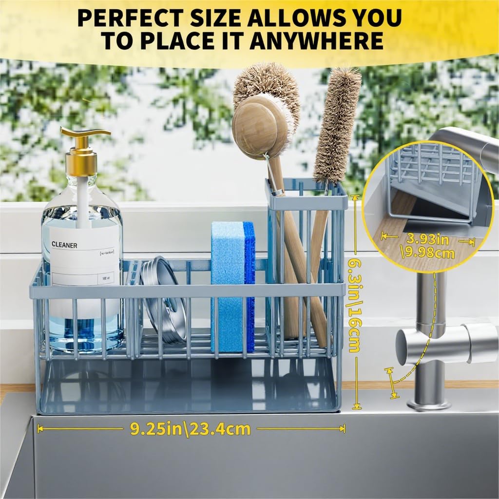 Cisily detergent bottle holder reduces countertop clutter.