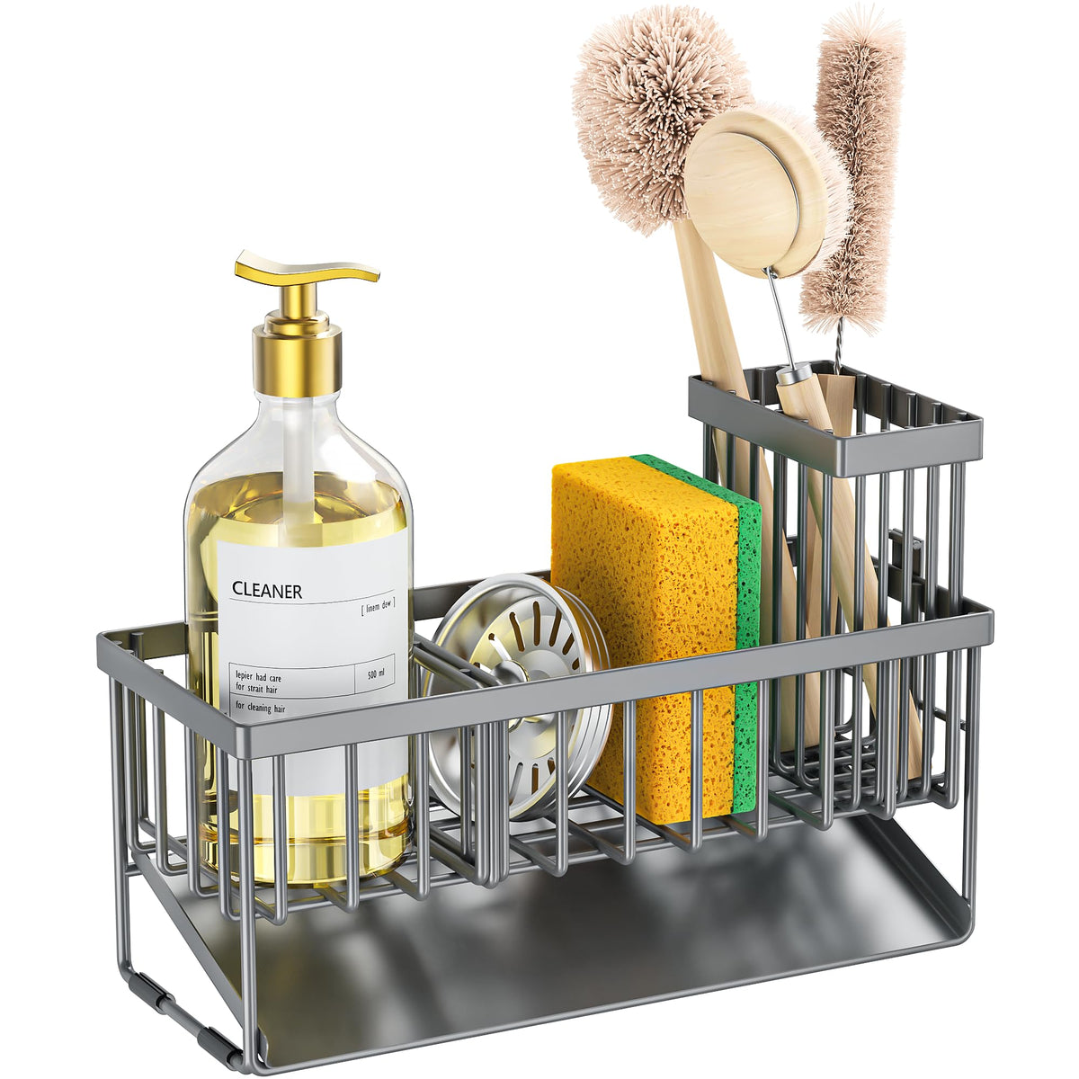 Cisily three-compartment divider keeps sink items organized