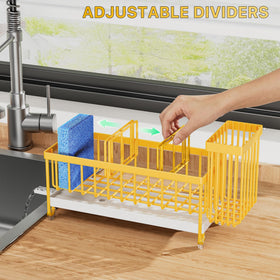 Cisily three-compartment divider neatly separates sponge, bottle, and stopper.